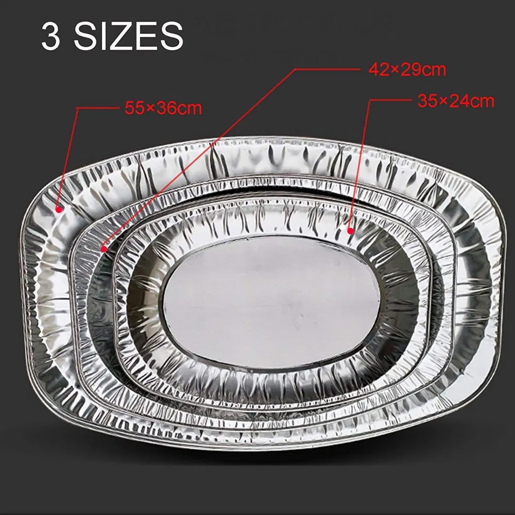 Hot Sealing Multiple Sizes Disposable Aluminum Foil Oval Plate