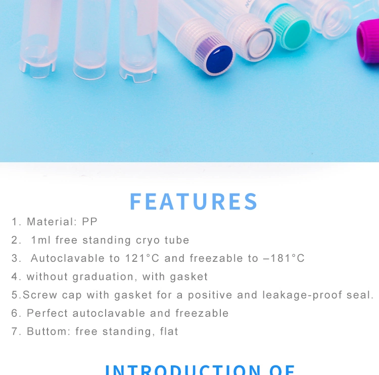 Disposable Plastic Freezing Cryovials Cryogenic Vials Cryo Tubes with Cap