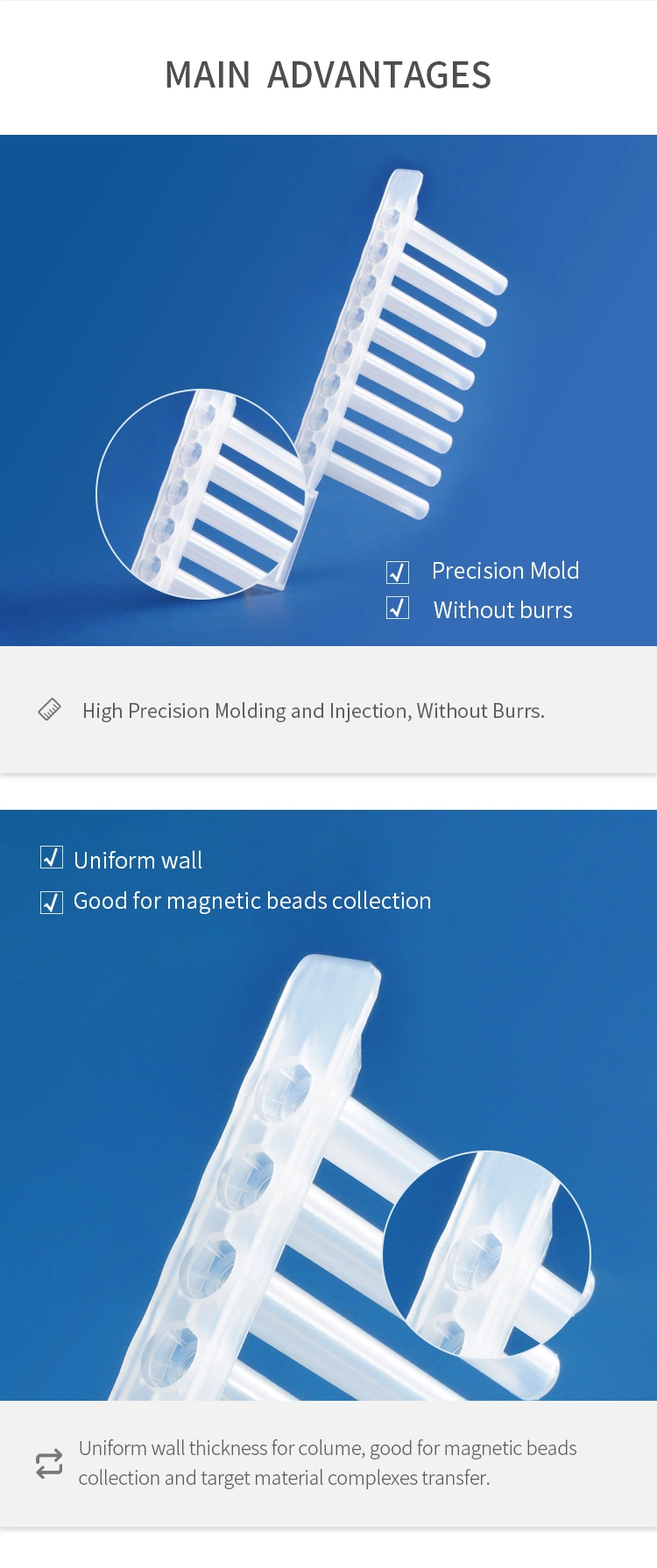 Laboratory Consumables 8-Strip Tip Comb for Deep Well Plate