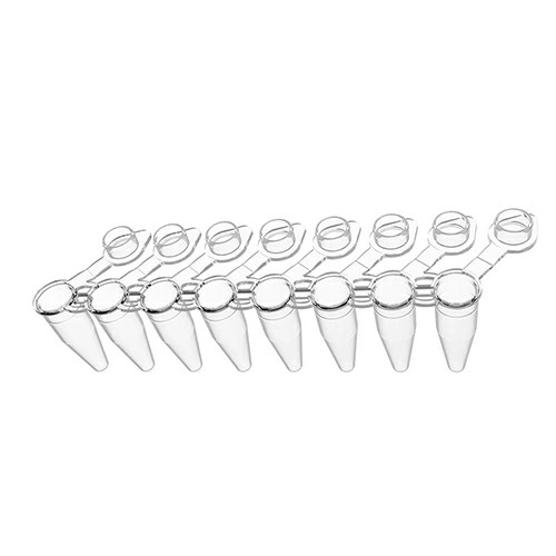 Tubes PCR à 8 bandes de marque Bkmam Tube PCR simple 0,1 ml 0,2 ml avec capuchon plat pour utilisation en laboratoire au lycée