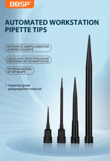 Les pointes conductrices noires de pipette du filtre 50UL ont stérilisé les pointes conductrices de pipette d'automatisation 50UL